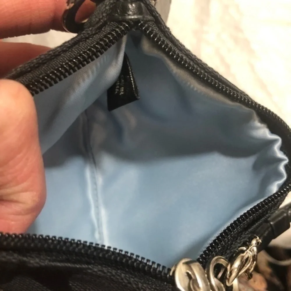 Coach black signature wristlet bag